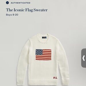 Polo by Ralph Lauren Boys' White Flag Crewneck Sweater